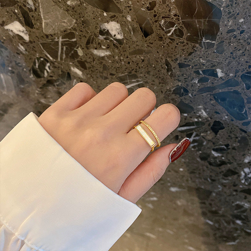 Artificial Dual Bar Adjustable Rings jltr0245 Just Lil Things
