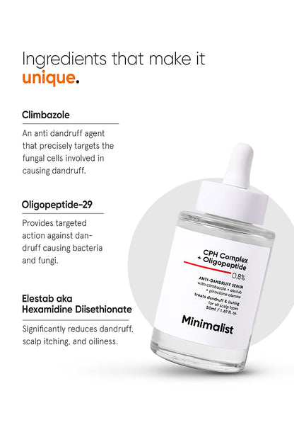 Minimalist Anti-Dandruff Hair Serum For Flaky & Itchy Scalp,Pre Shampoo Dandruff Treatment 50 MILLI_LITRE