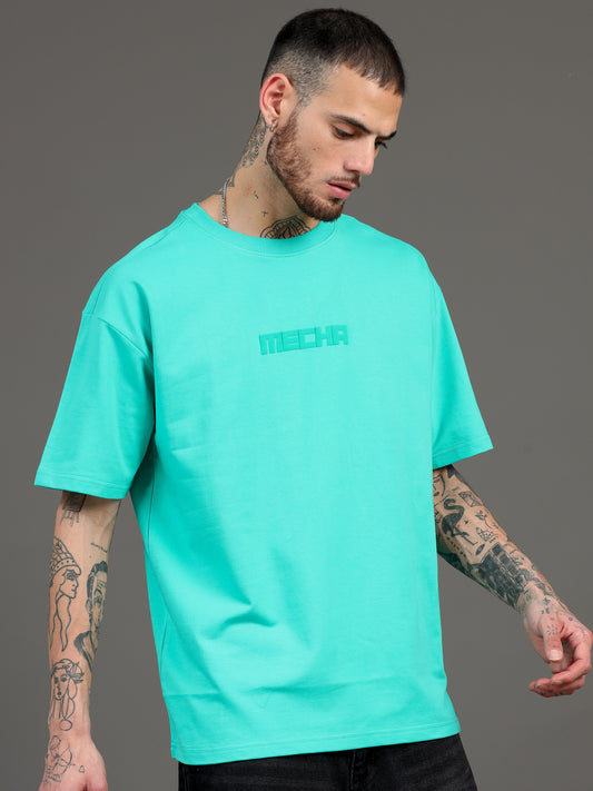 Men's Sea Green Graphic Oversized T-Shirt