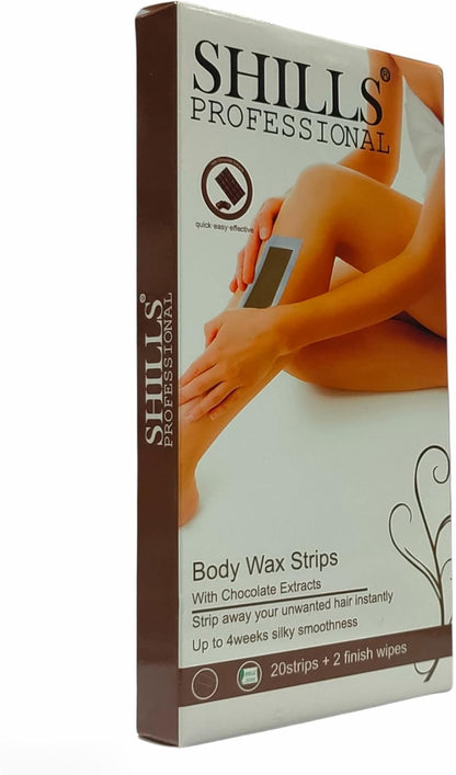 Shills Professional Chocolate Body Wax Strips 22 PIECE