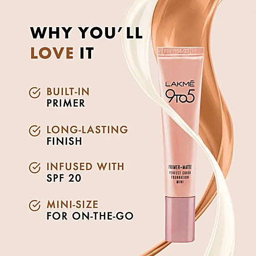 9To5 PRIMER + MATTE PERFECT COVER FOUNDATION MINI - Warm Beige W240