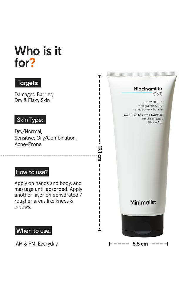 Minimalist 5% Niacinamide Body Lotion 180 GRAM