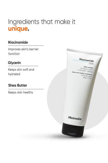 Minimalist 5% Niacinamide Body Lotion 180 GRAM