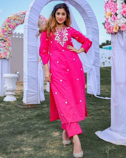 RANI WHITE DORI KURTA SET
