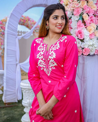 RANI WHITE DORI KURTA SET