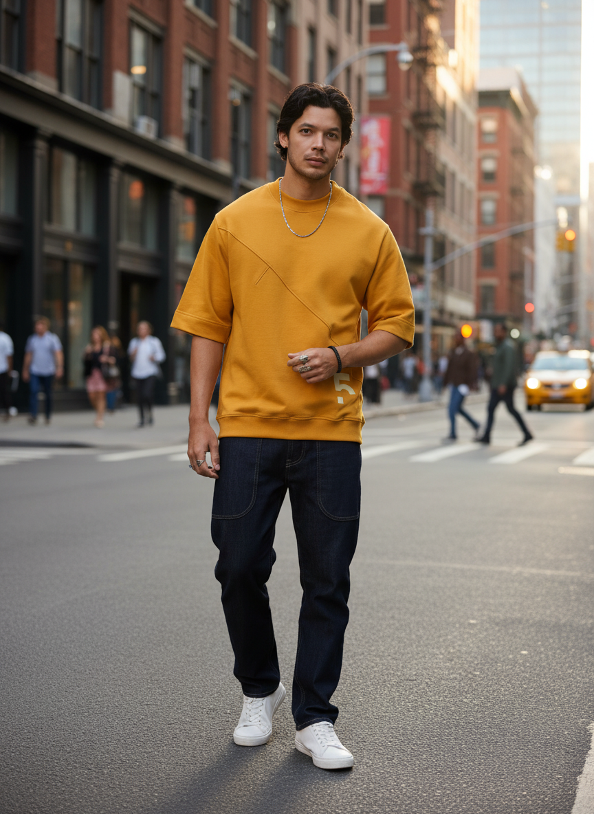 Mustard Pocket Men's Oversized T-shirt B5IVE