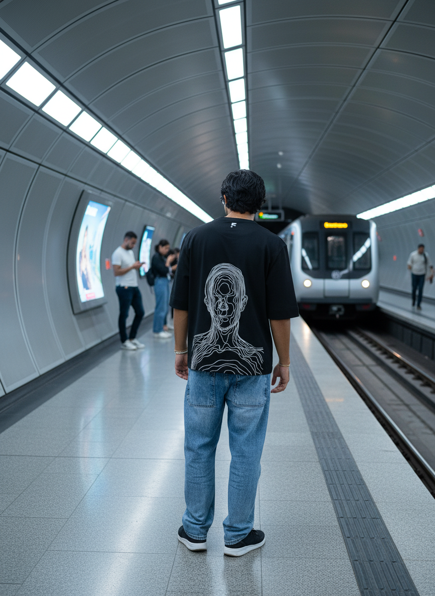 Black Skull Men's Oversized T-shirt B5IVE