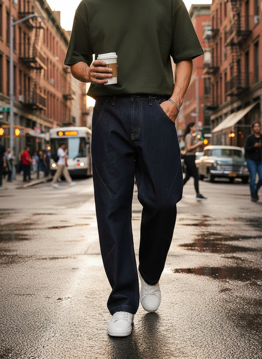 Men's Dart with Doodle Straight Fit Jeans B5IVE