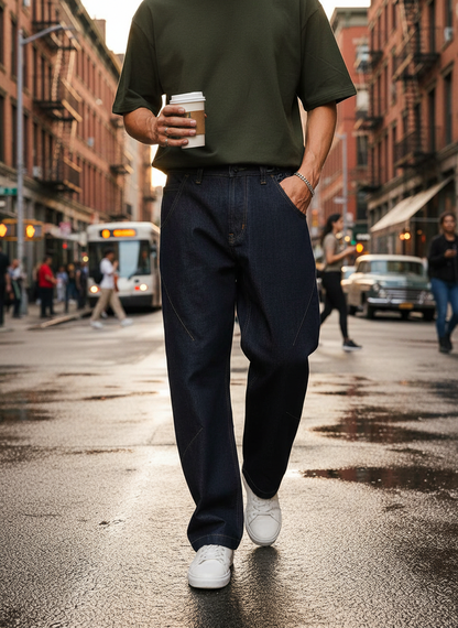 Men's Dart with Doodle Straight Fit Jeans B5IVE