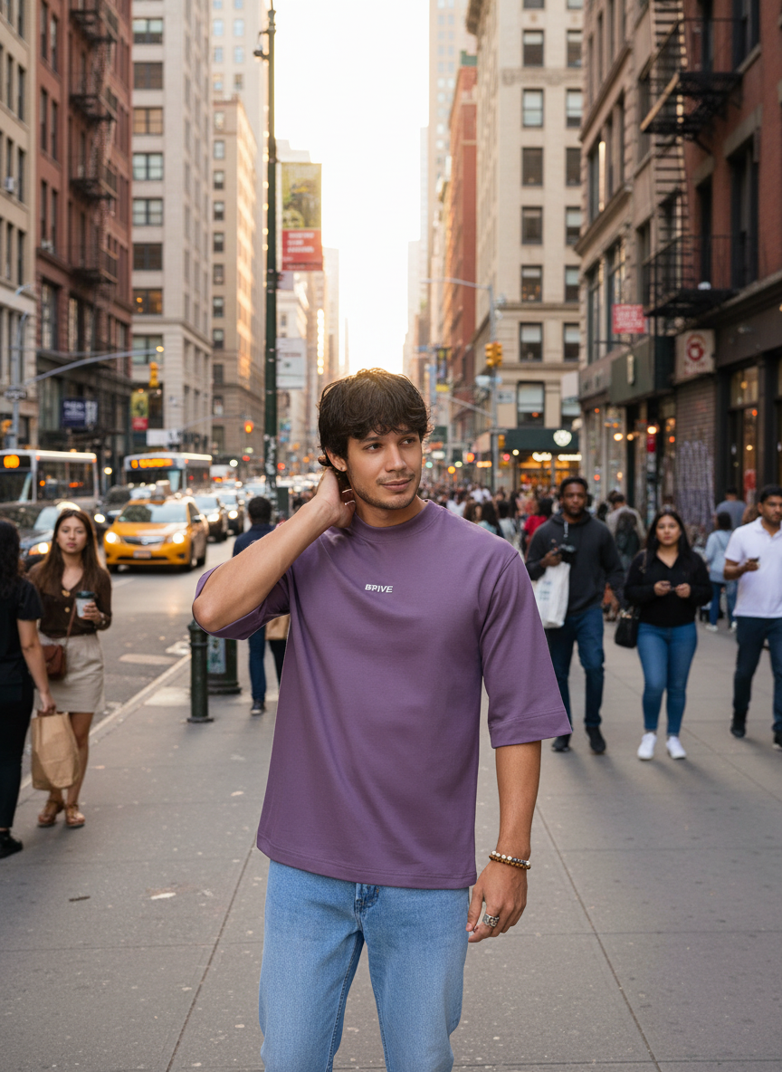 Classic Grape Drop Oversized Men's T-Shirt B5IVE