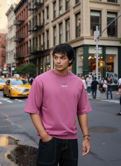Blush Ribbed Men's Oversized T-shirt B5IVE