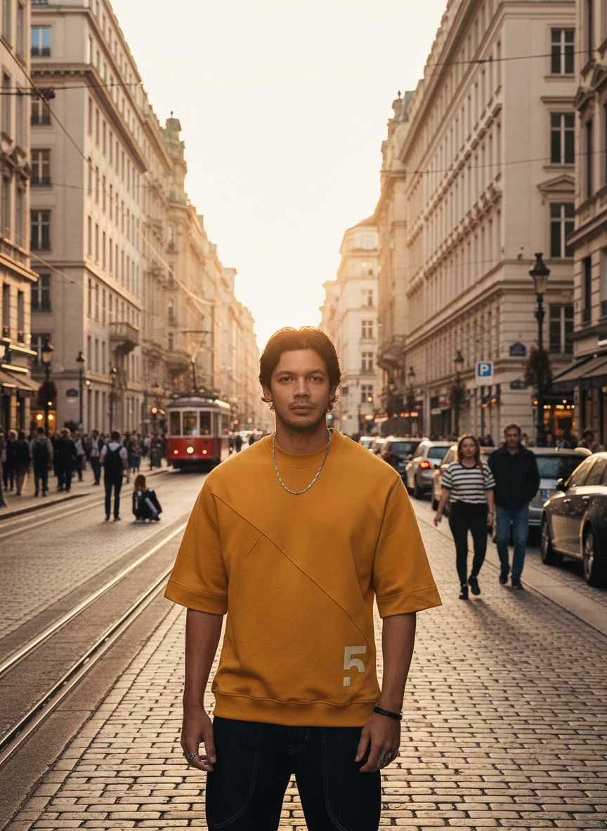 Mustard Pocket Men's Oversized T-shirt B5IVE