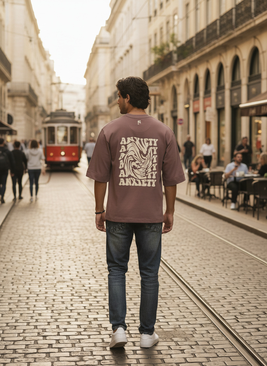 Mocha Anxiety Men's Oversized T-shirt B5IVE