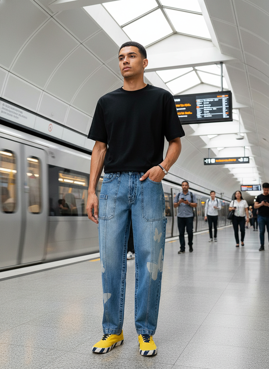 Men's Butterfly Effect Baggy Fit Jeans B5IVE