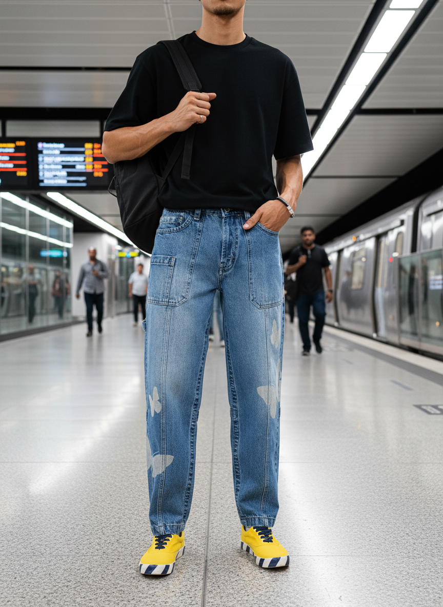 Men's Butterfly Effect Baggy Fit Jeans B5IVE