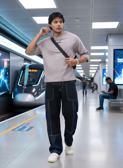 Unbothered Boxy Raglan Oversized Men's T-Shirt B5IVE