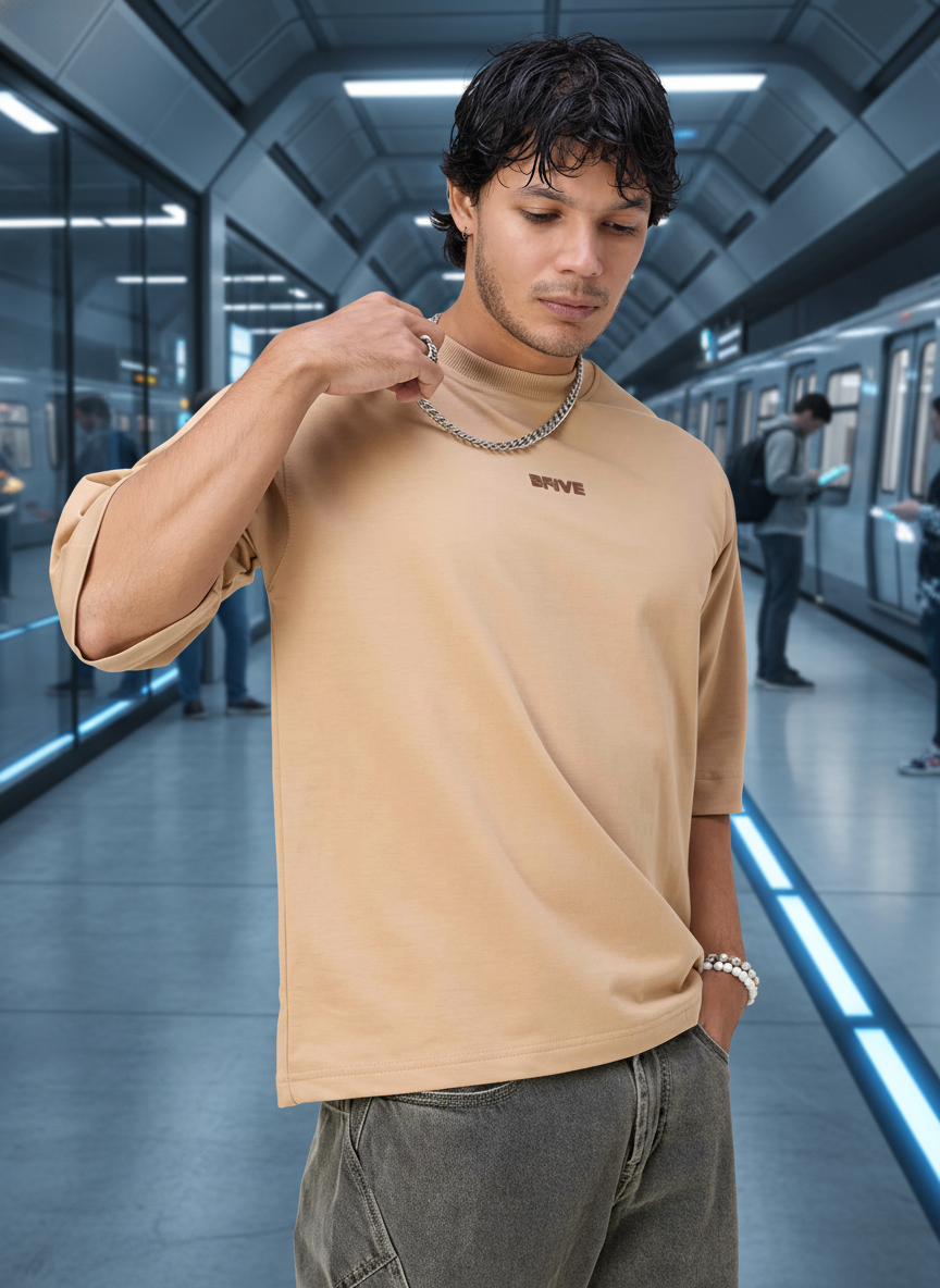 Classic Cold Coffee Oversized Men's T-Shirt B5IVE