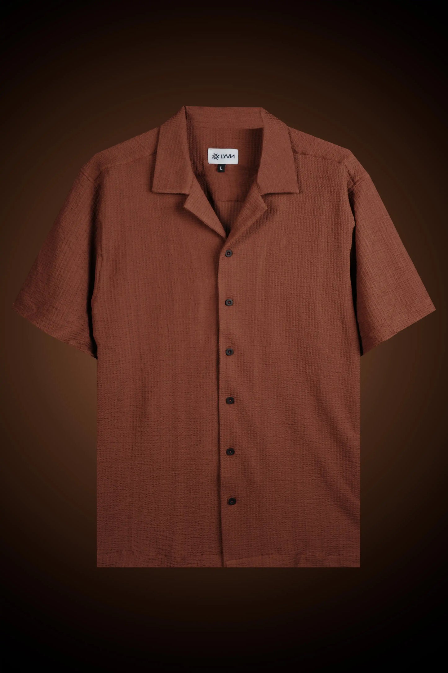 Brown Textured Slim Fit Shirt