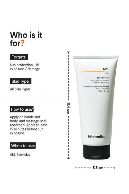 Minimalist SPF 30 Body Lotion 150 GRAM