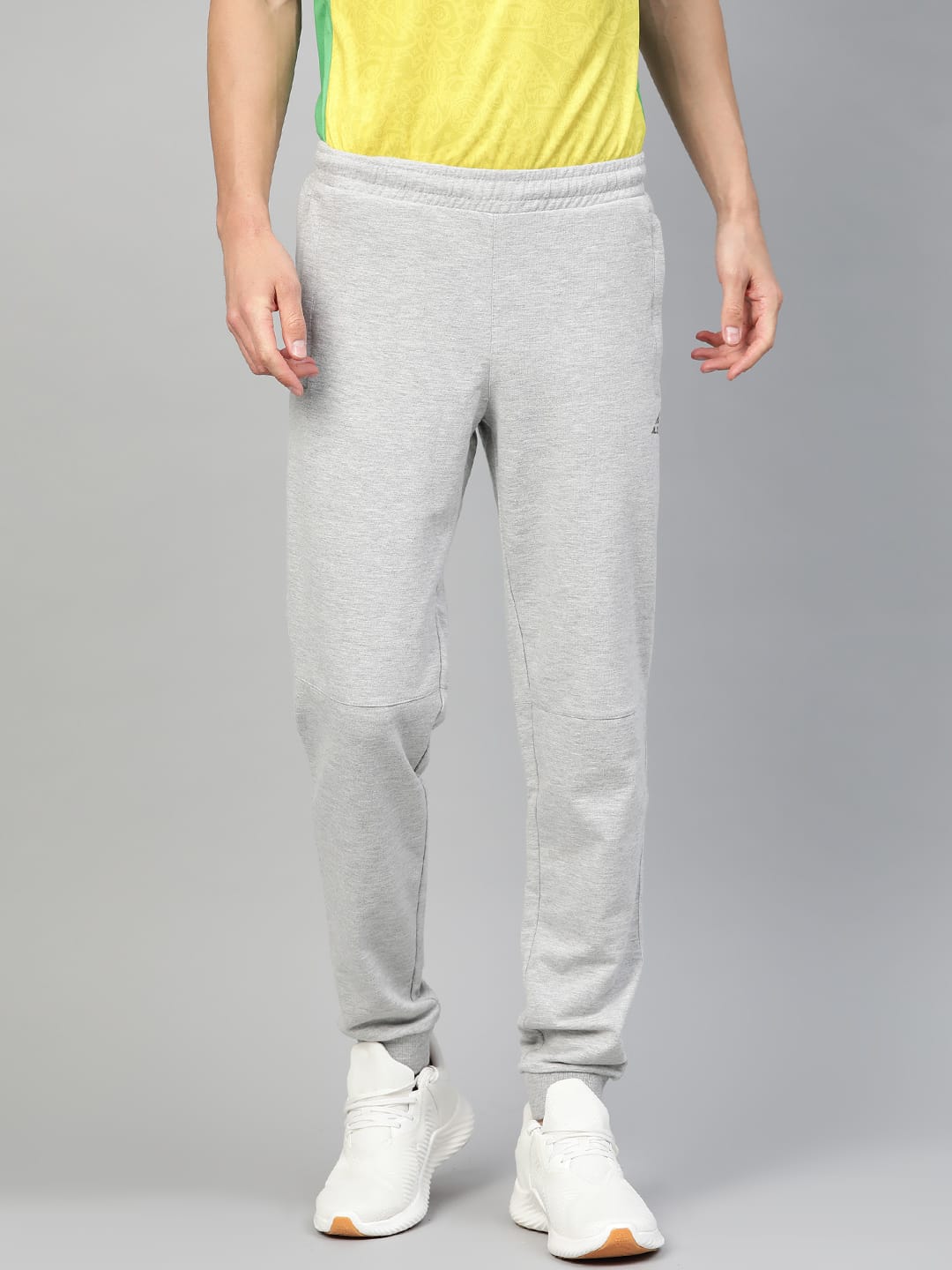 Alcis Men Grey Melange Slim Fit Solid Joggers