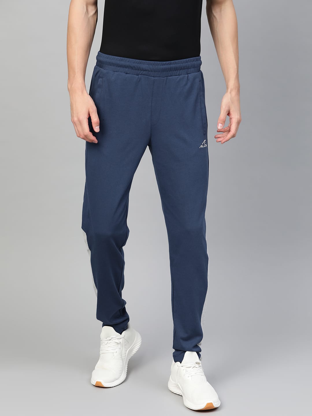 Alcis Men Navy Blue Slim Fit Solid Track Pants