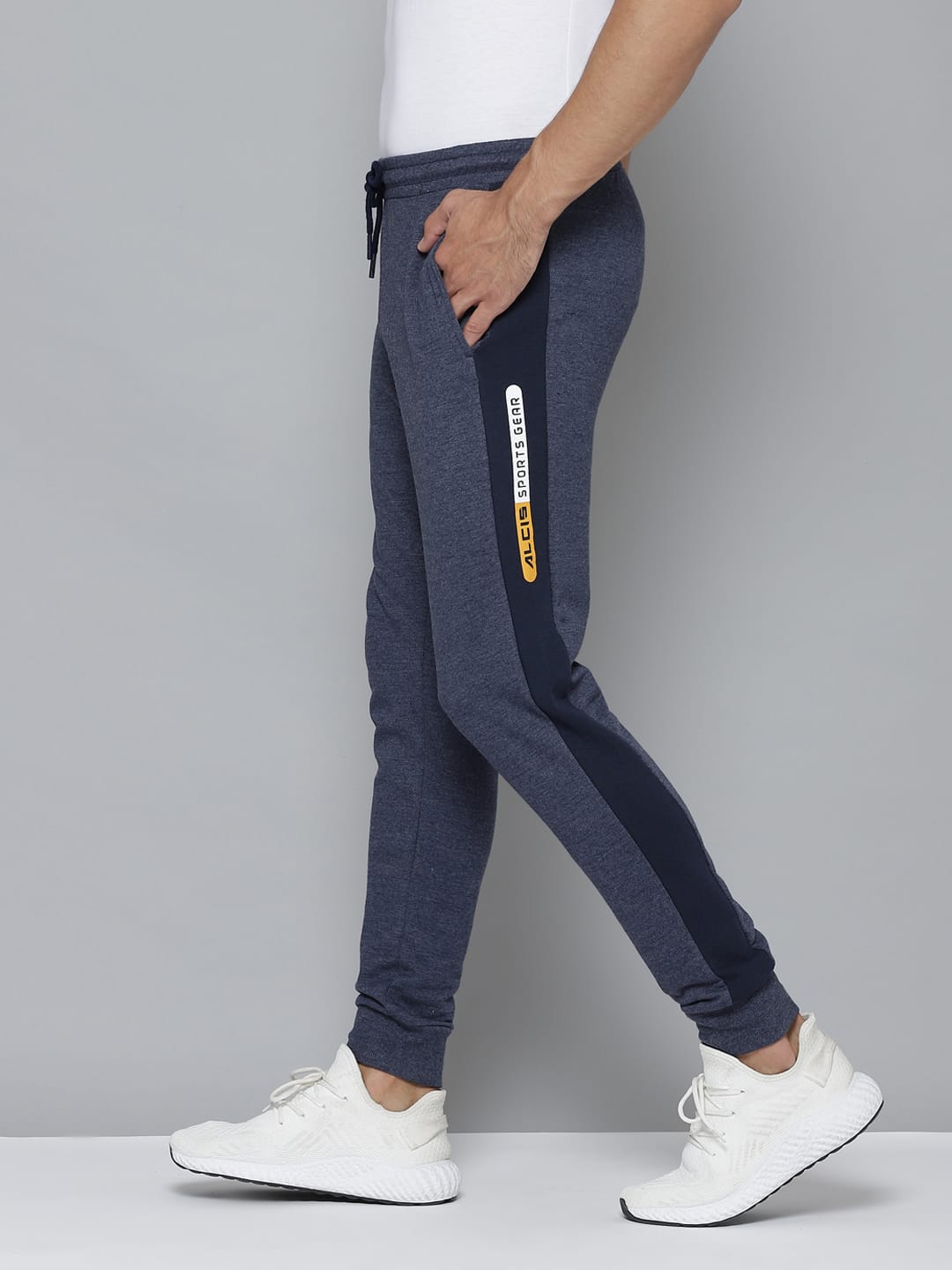 Alcis Men Solid Navy Blue Track Pants