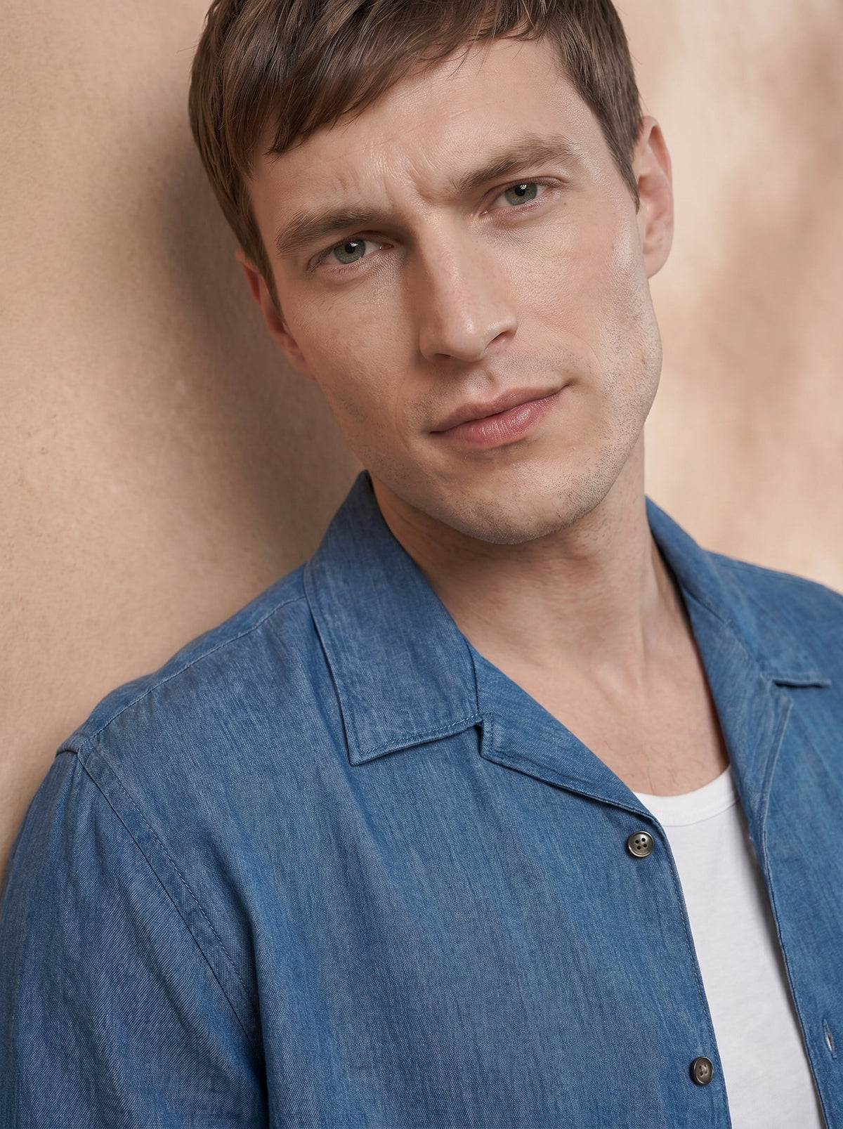 Regular Fit Cotton Blue Casual Shirt for Men (DRAWN)