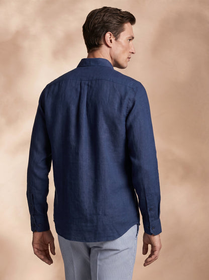 Regular Fit Cotton Navy Casual Shirt for Men (LITON)