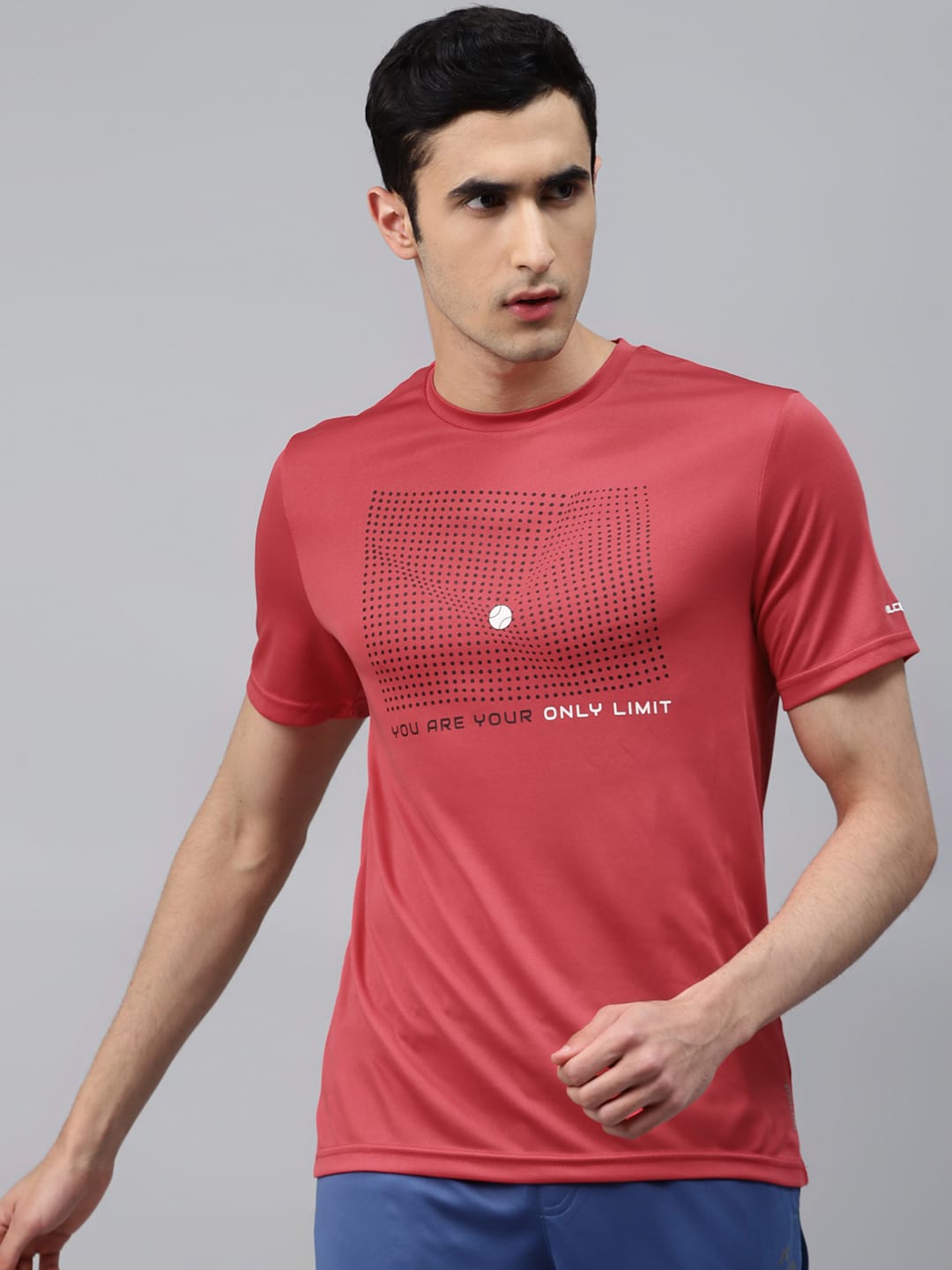 Alcis Men Red Printed Round Neck T-shirt