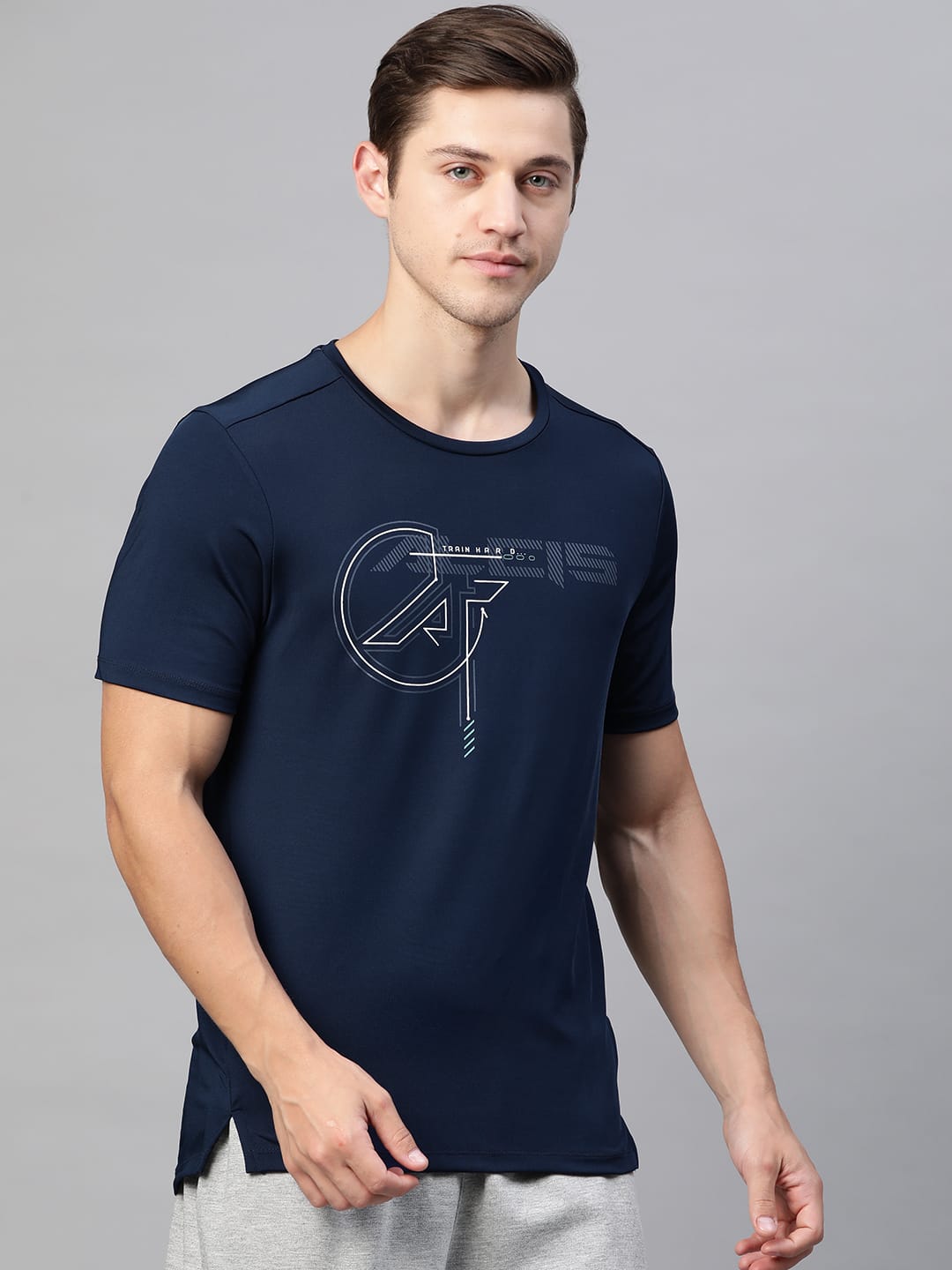 Alcis Men Solid Blue Tshirts