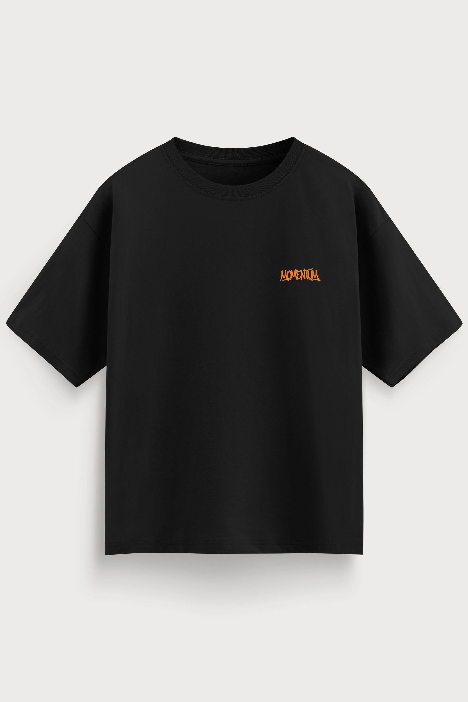 men-RelaxedFit-black-tshirt-Momentum-front