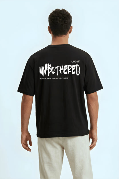 Relaxed Fit Unbothered Black T-Shirt for Men