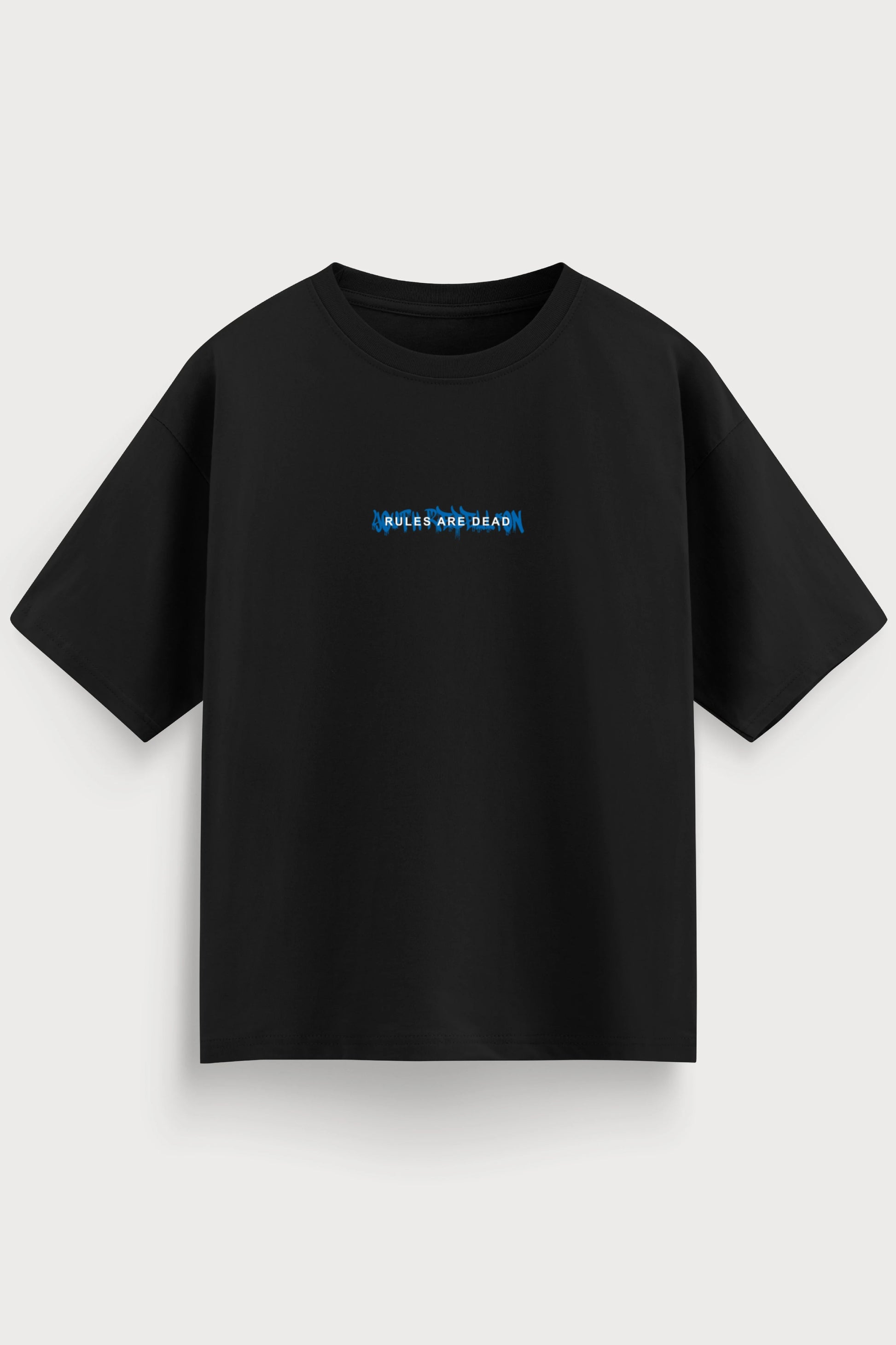 men-RelaxedFit-black-tshirt-Youth-rebellion-front