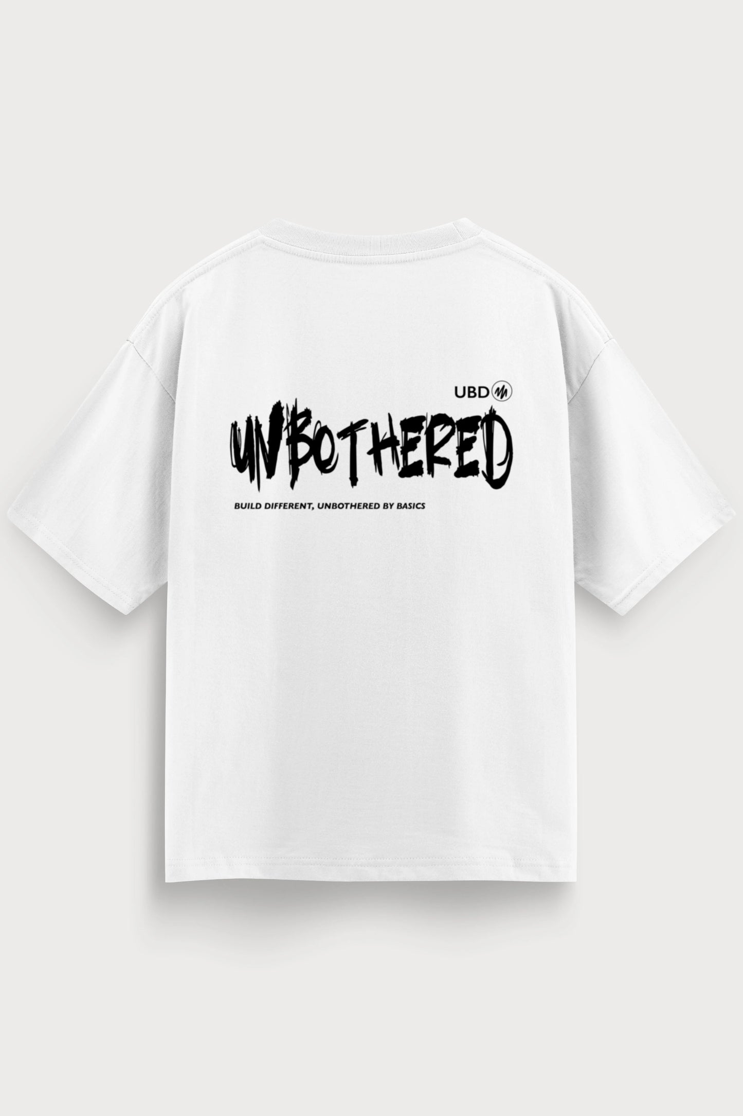 Relaxed Fit Unbothered White T-Shirt for Men