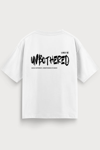 Relaxed Fit Unbothered White T-Shirt for Men