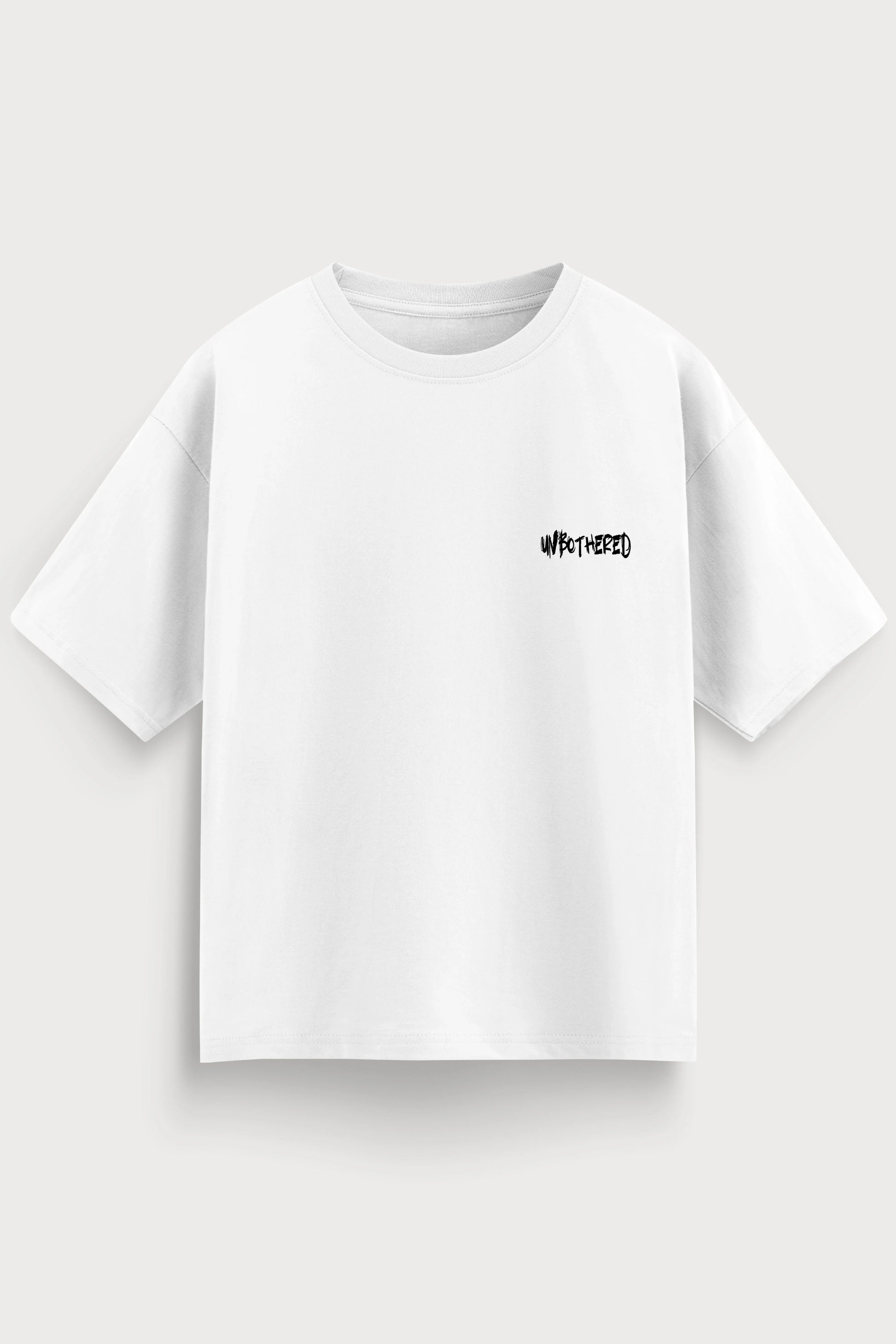 men-RelaxedFit-white-tshirt-Unbothered-front