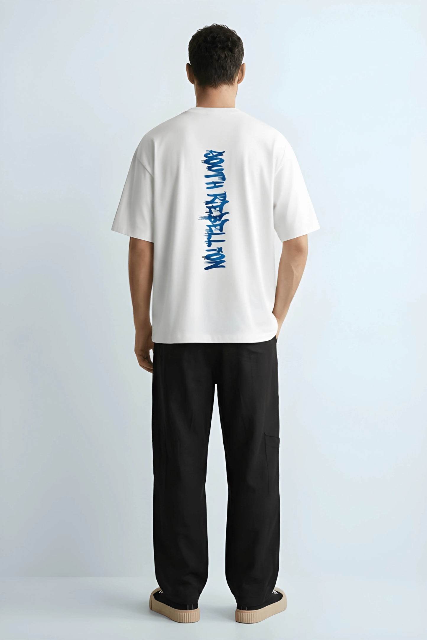 Relaxed Fit Youth Rebellion White T-Shirt for Men