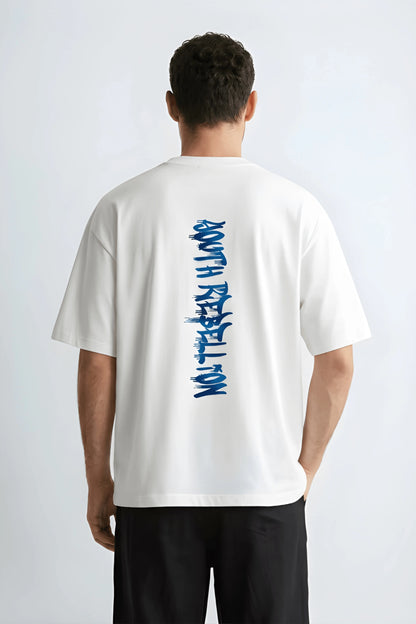 Relaxed Fit Youth Rebellion White T-Shirt for Men