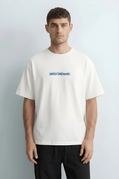 Relaxed Fit Youth Rebellion White T-Shirt for Men