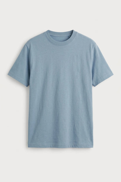 Men's dusty blue classic fit Cotton T-Shirt