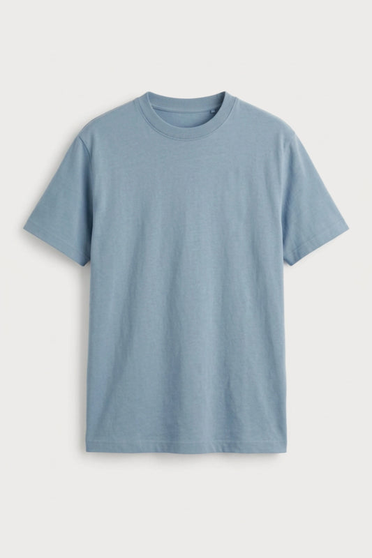 Men's dusty blue classic fit Cotton T-Shirt