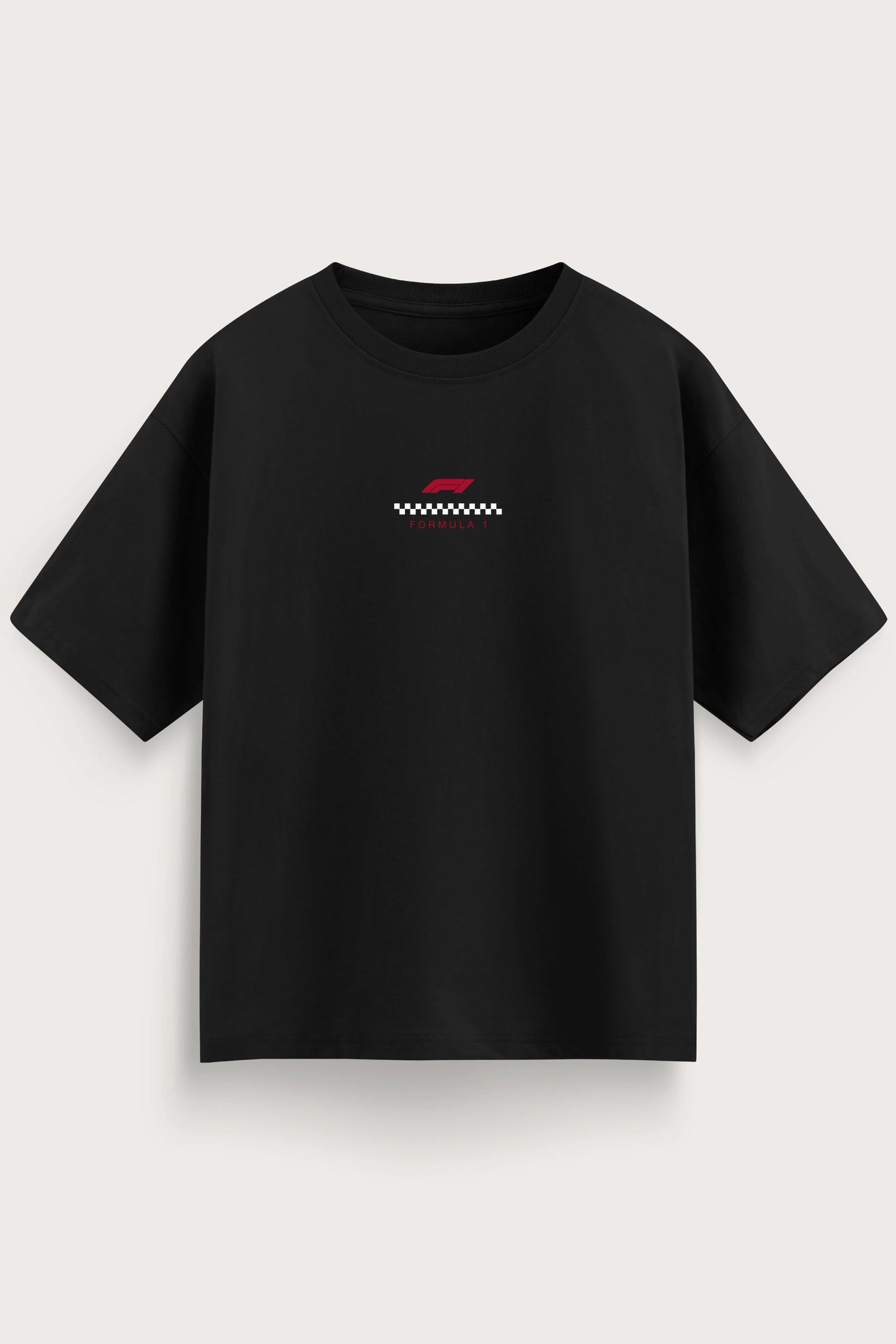 Men's Black Formula 1 Oversized T-Shirt
