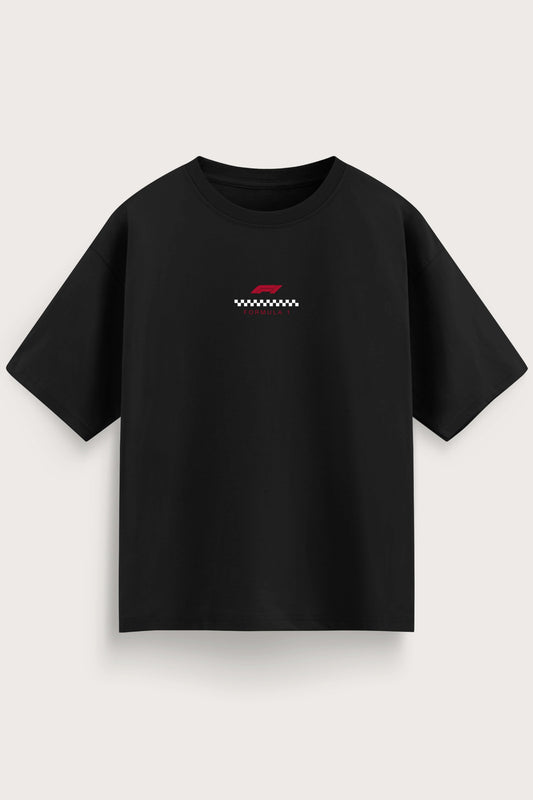 Men's Black Formula 1 Oversized T-Shirt