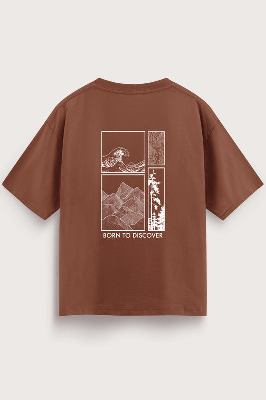 men-oversized-brown-tshirt-Born-to-discover-back