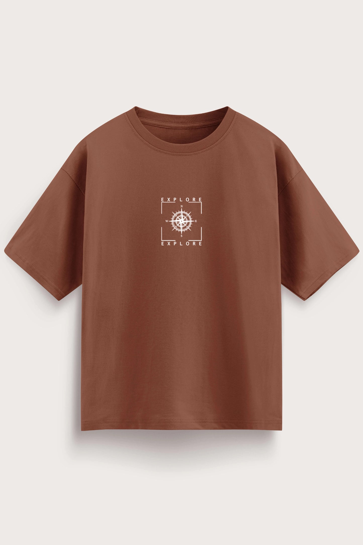 Men's Brown Explore Oversized T-Shirt