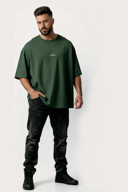 Men's Green Born to Discover Oversized T-Shirt