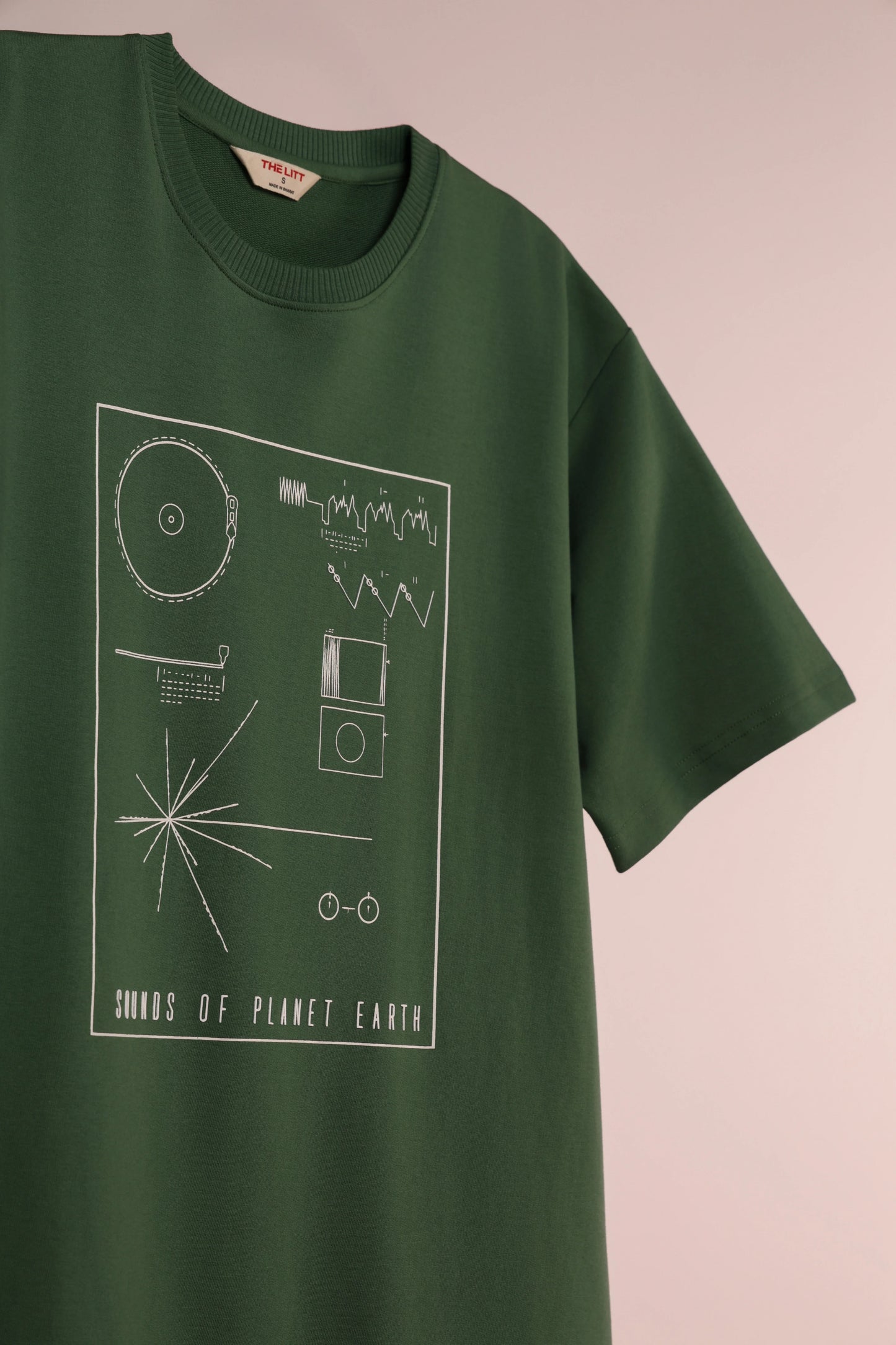 Men's Green Sounds of Earth Oversized T-Shirt