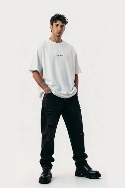 Men's White Born to Discover Oversized T-Shirt