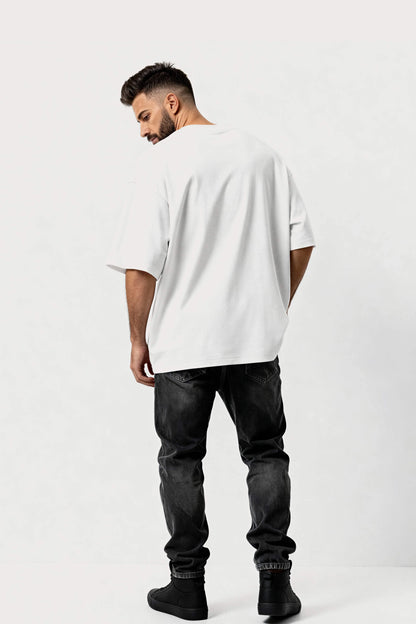 Men's White Explore Oversized T-Shirt