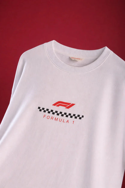 Men's White Formula 1 Oversized T-Shirt